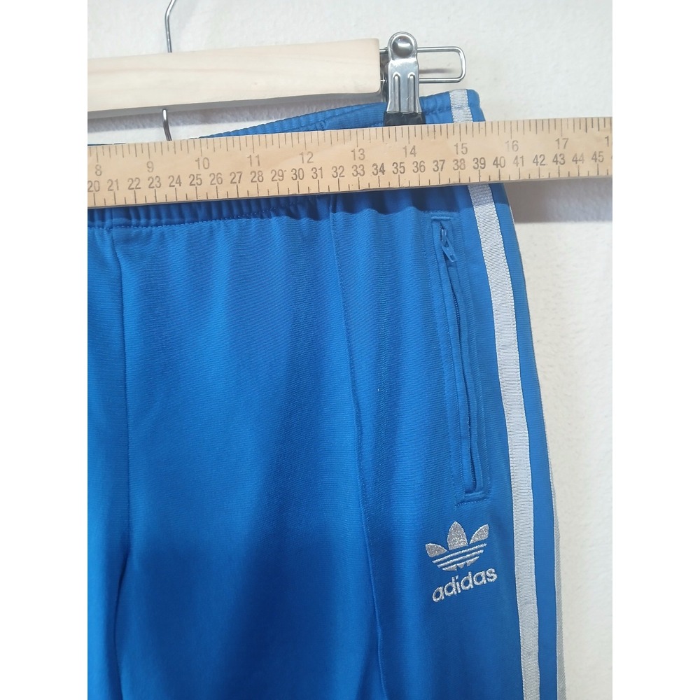 Adidas Vintage Original Track Beckenbauer Satin Pants Streetwear Blue Medium - Picture 2 of 12